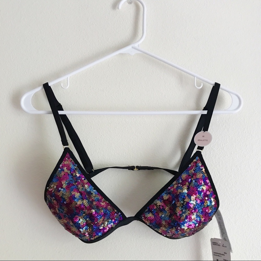 Multicolored Sequined Lingerie Bralette
